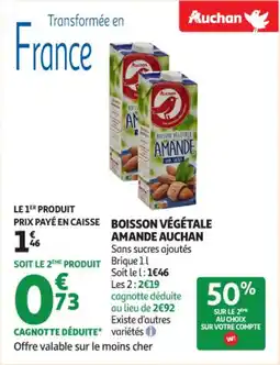 Auchan Supermarché Boisson végétale amande auchan offre