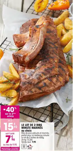 Croque Gel Le lot de 2 ribs minute marinés offre