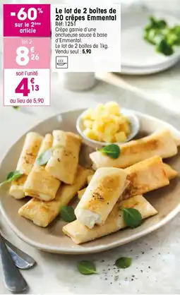 Croque Gel Le lot de 2 boîtes 20 crêpes Emmental offre