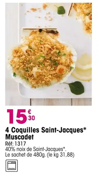 Croque Gel 4 Coquilles Saint-Jacques Muscadet offre