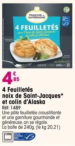 Croque Gel 4 Feuilletés noix de Saint-Jacques et colin d'Alaska offre