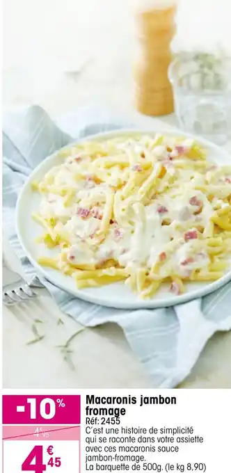 Croque Gel Macaronis jambon fromage offre