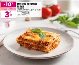 Croque Gel Lasagnes bolognaise au porc offre