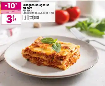 Croque Gel Lasagnes bolognaise au porc offre