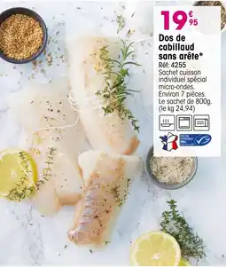 Croque Gel Dos de cabillaud sans arête offre