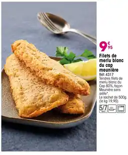 Croque Gel Filets de merlu blanc du cap meunière offre