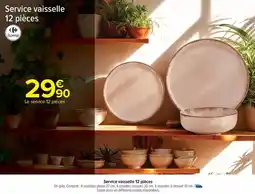 Carrefour Drive Service vaisselle 12 pièces offre