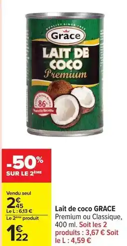 Carrefour Drive Grace - lait de coco offre