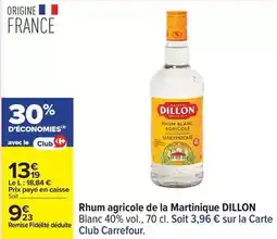 Carrefour Drive Dillon - rhum agricole de la martinique offre