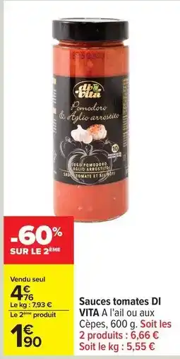 Carrefour Drive Di vita - sauces tomates offre