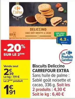 Carrefour Drive Carrefour - biscuits delicino extra offre
