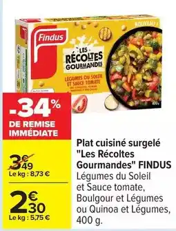 Carrefour Drive Findus - plat cuisiné surgelé les récoltes gourmandes offre
