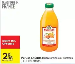 Carrefour Drive Andros - pur jus multivitaminés ou pommes offre