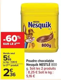 Carrefour Drive Nestlé - poudre chocolatée nesquik offre