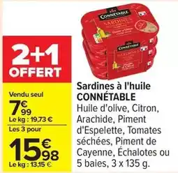 Carrefour Drive Connetable - sardines à l'huile offre
