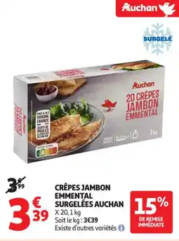 Auchan Supermarché Crêpes jambon emmental surgelées auchan offre