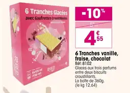 Croque Gel 6 Tranches vanille, fraise, chocolat offre