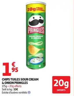 Auchan Supermarché Chips tuiles sour cream & onion pringles offre