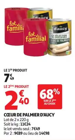Auchan Supermarché Cœur de palmier d'aucy offre