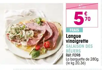 Croque Gel SALAISON DES BÉLIERS Langue vinaigrette offre