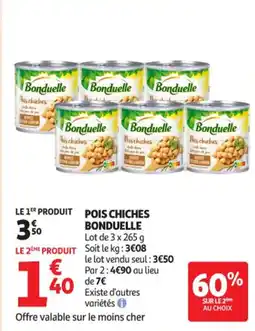 Auchan Supermarché Pois chiches bonduelle offre