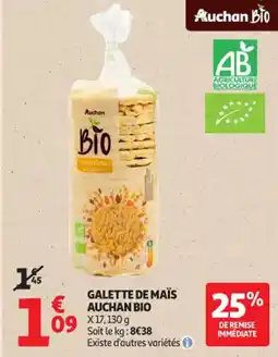 Auchan Supermarché Galette de maïs auchan bio offre