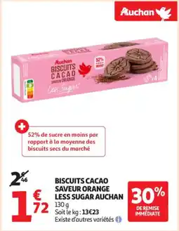 Auchan Supermarché Biscuits cacao saveur orange less sugar auchan offre
