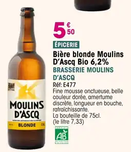 Croque Gel Bière blonde Moulins D'Ascq Bio 6,2% offre