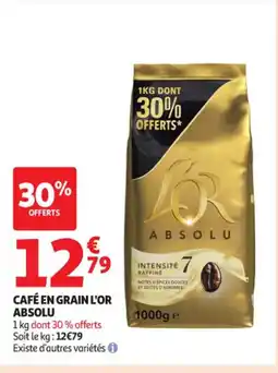 Auchan Supermarché Café en grain l'or absolu offre