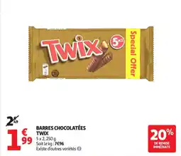 Auchan Supermarché Barres chocolatées twix offre