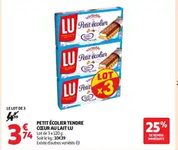 Auchan Supermarché Petit écolier tendre cœur au lait lu offre