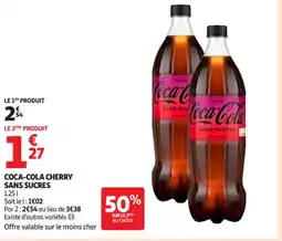 Auchan Supermarché Coca-cola cherry sans sucres offre