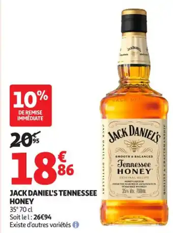 Auchan Supermarché Jack daniel's tennessee honey offre