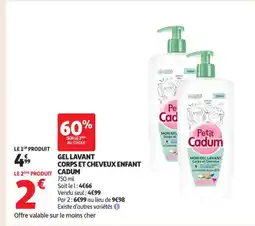 Auchan Supermarché Gel lavant corps et cheveux enfant cadum offre