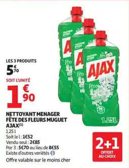Auchan Supermarché Nettoyant menager fête des fleurs muguet ajax offre