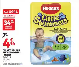 Auchan Supermarché Culottes de bain little swimmers huggies offre