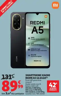 Auchan Supermarché Smartphone xiaomi redmi A5 4G 64GO offre