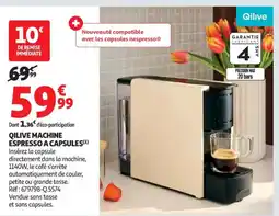 Auchan Supermarché Qilive machine espresso a capsules offre