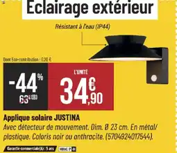 Bricorama Applique solaire justina offre