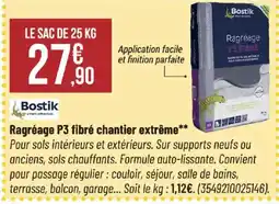 Bricorama BOSTIK Ragréage P3 fibré chantier extrême offre