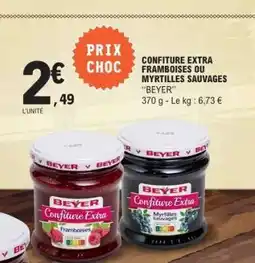 E.Leclerc Confiture Extra Framboises ou Myrtilles Sauvages BEYER offre