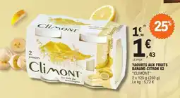 E.Leclerc Yaourts aux fruits banane-citron x2 Climont offre