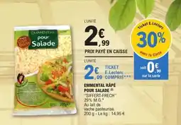 E.Leclerc Emmental râpé pour salade offre
