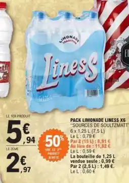 E.Leclerc PACK LIMONADE LINESS X6 offre