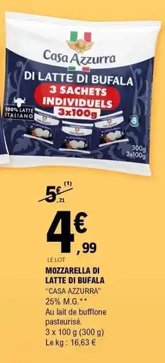 E.Leclerc MOZZARELLA DI LATTE DI BUFALA offre