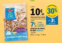 E.Leclerc COCKTAIL DE FRUITS DE MER SURGELÉS ESCAL offre
