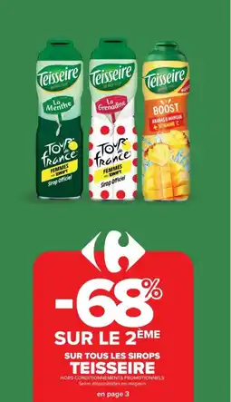 Cora x Carrefour TEISSEIRE Sur tous les sirops offre