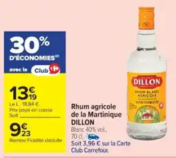 Cora x Carrefour DILLON Rhum agricole de la Martinique offre