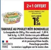 Supeco Bonduelle - taboulé au poulet roti offre