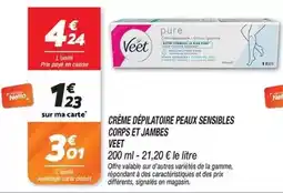 Netto Veet - crème dépilatoire peaux sensibles corps et jambes offre